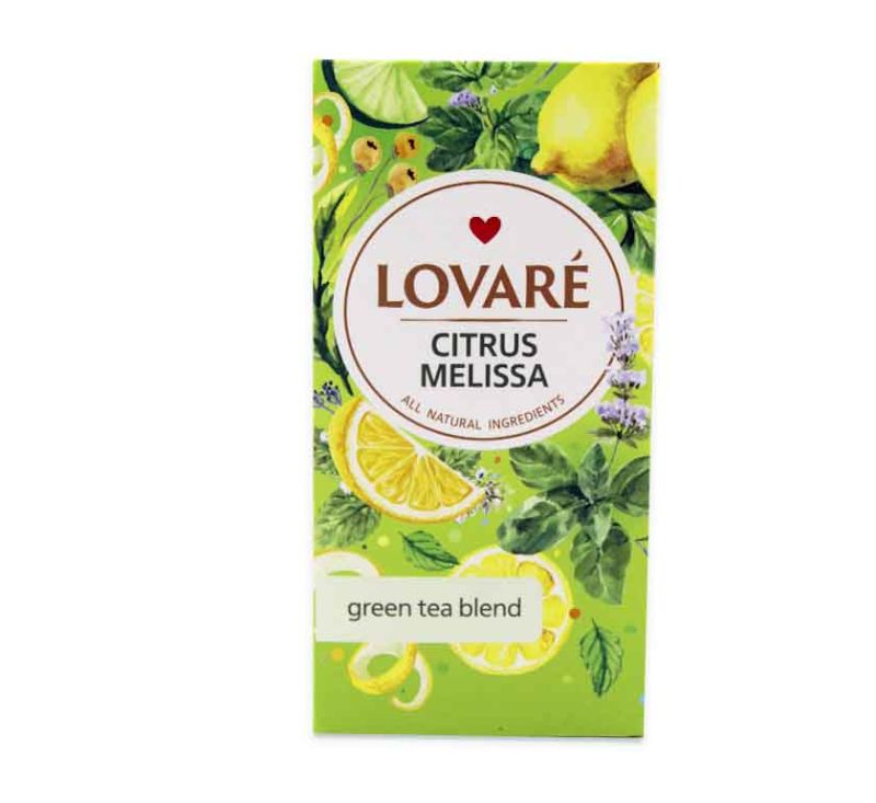 Чай зелений 24 пакети Citrus melissa 36 г Lovare