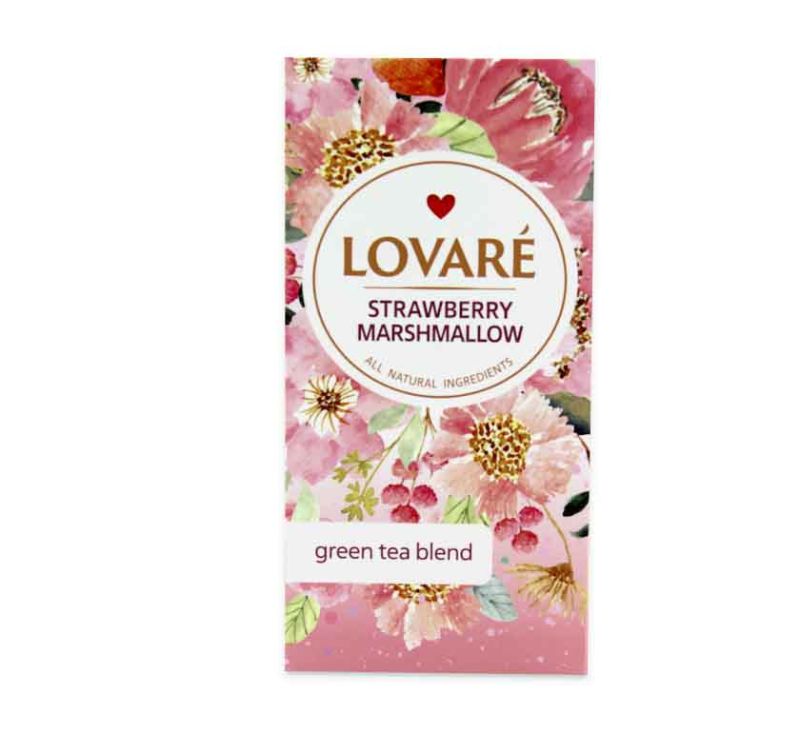 Чай зелений 24 пакети Strawberry marshmallow 36 г Lovare
