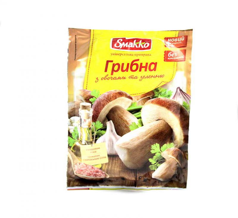 Приправа Грибна з овочами та зеленню 80 г Смакко