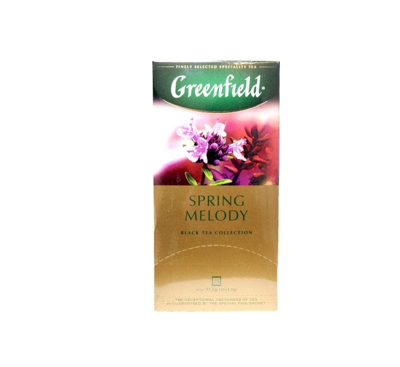 Чай чорний  Spring Melody 25 пакетів Greenfield