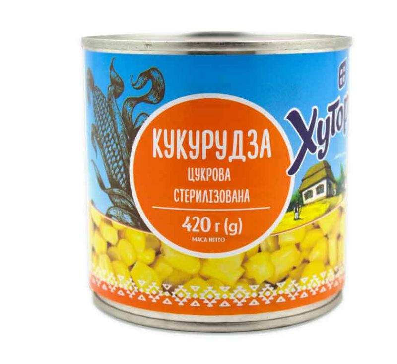 Кукурудза консервована Преміум 420 г Хуторок