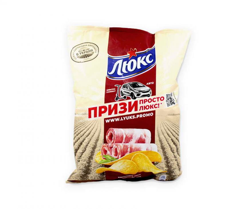 Чіпси картопляні зі смаком «Бекон» 71г Люкс