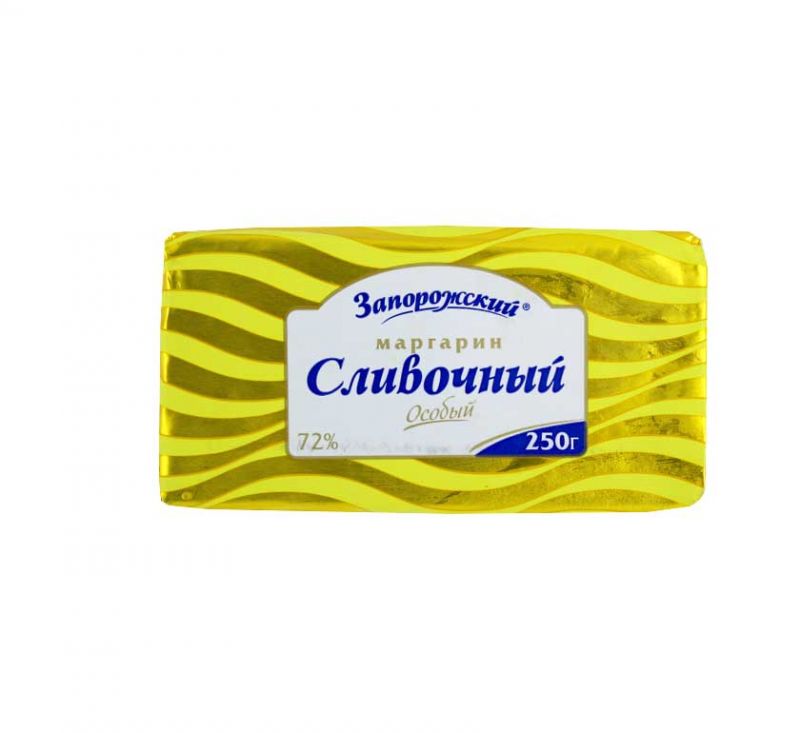 Маргарин Вершковий 72% 250 г Запорізький