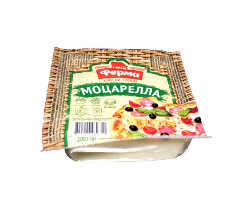 Сир м'який чеддеризований Моцарелла 45% 200 г Ферма
