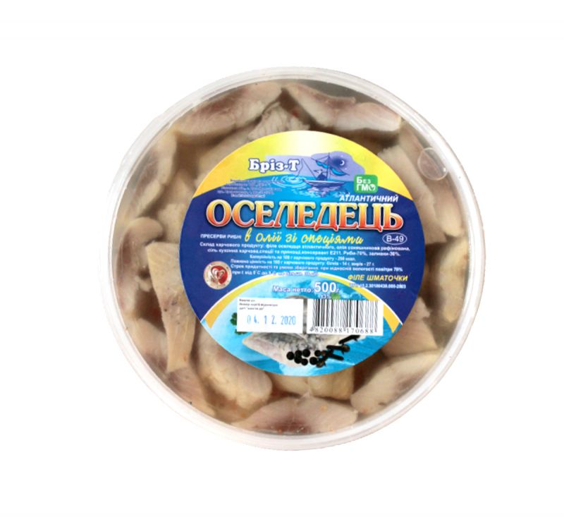 Оселедець в олії зі спеціями 500 Бріз-Т