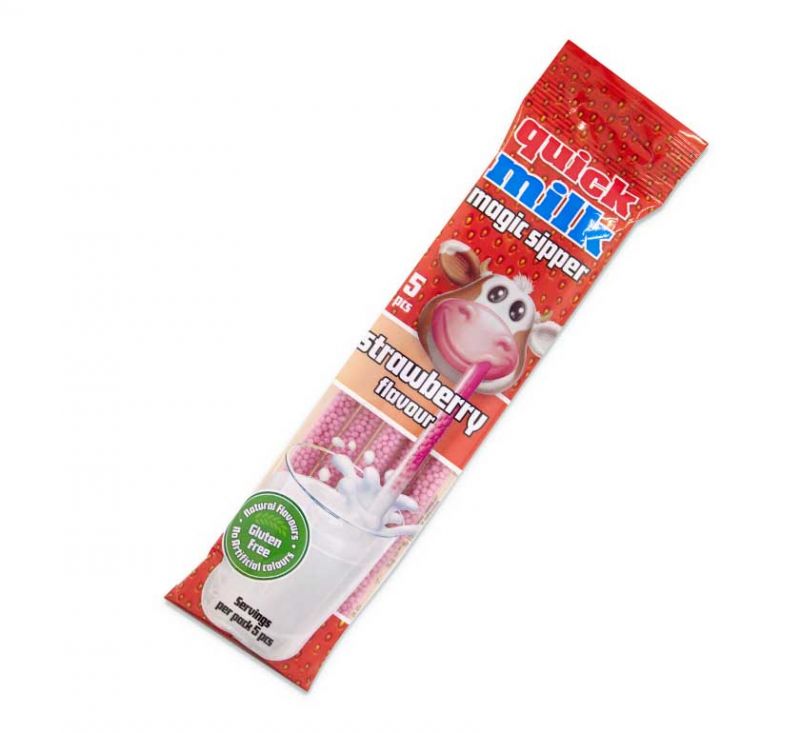 Трубочки для молока цукрові 5 шт 30 г Quick Milk