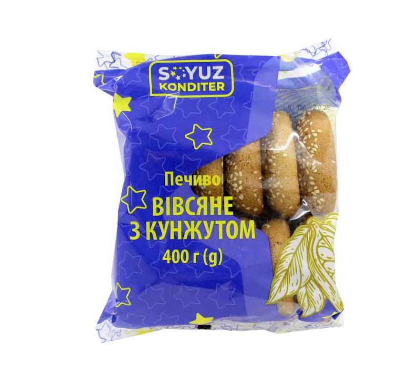 Печиво вівсяне з кунжутом 400 г Союз кондитерів