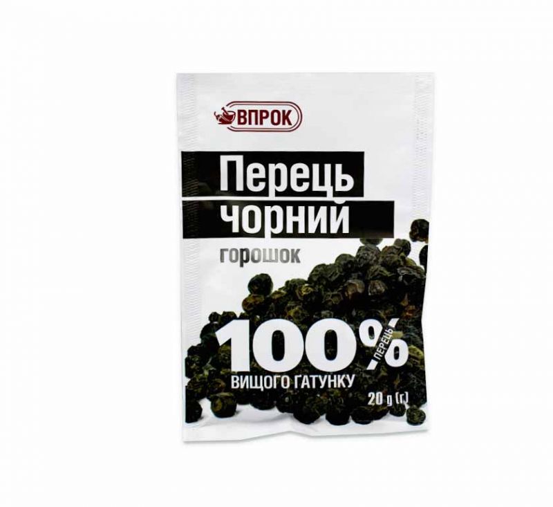 Приправа Перець чорний горошок 20 г Впрок