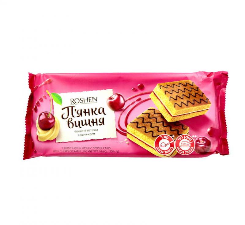 Бісквіт «П'янка Вишня» 300 г Roshen