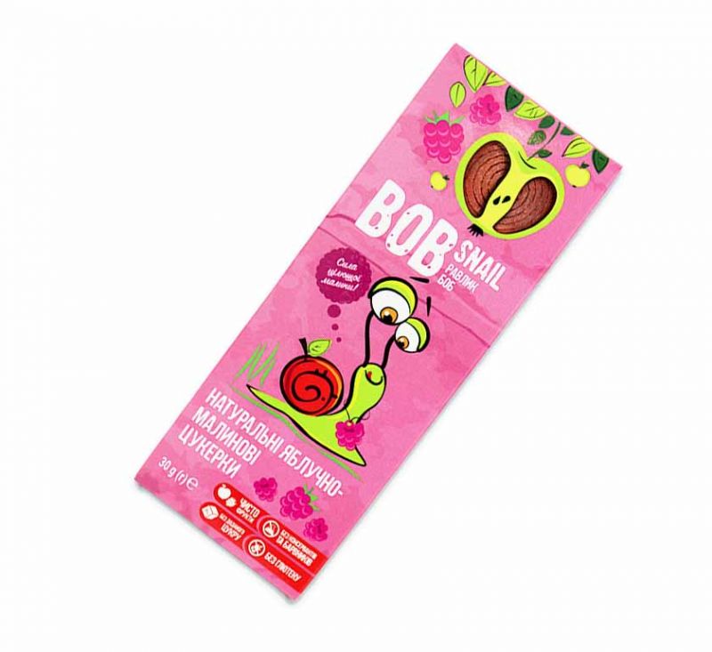 Натуральні фруктові цукерки «Яблуко-малина» 30 г Bob Snail