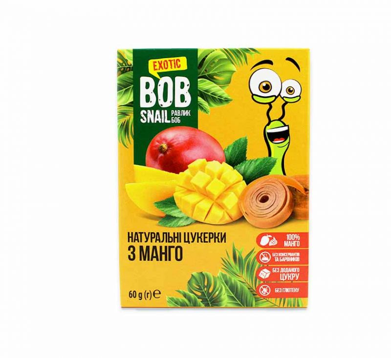 Натуральні фруктові цукерки «Манго» 60 г Bob Snail