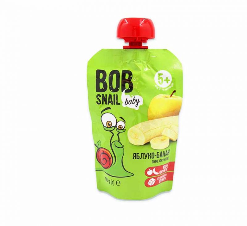 Пюре фруктове «Яблуко-банан» гомогенізоване 90 г Bob Snail