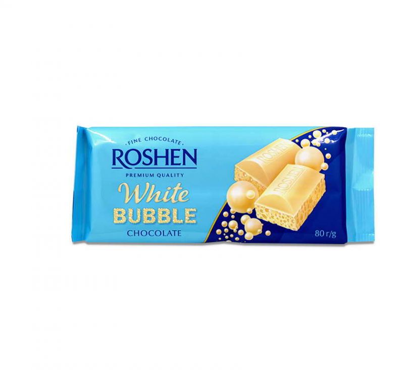 Шоколад пористий Білий 80 г Roshen