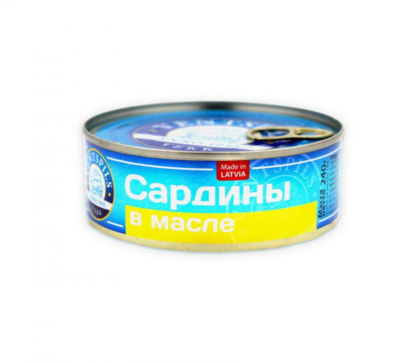 Сардина в маслі 240 г Wentspils