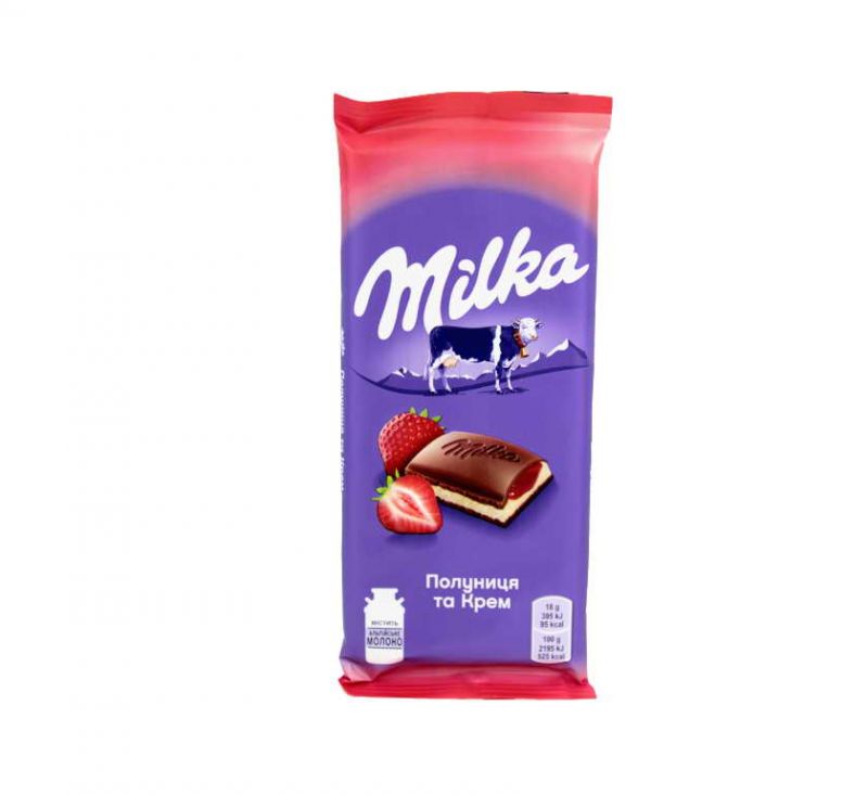 Шоколад молочний Полуниця та Крем 90 г Milka