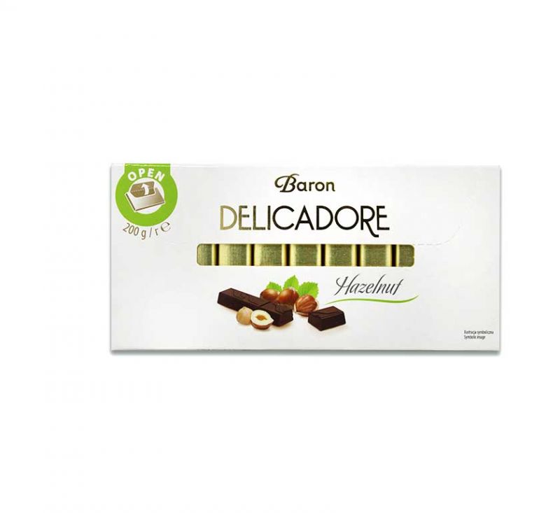 Шоколад з фундуком Delicador 200 г Baron