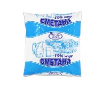 Сметана «Селянська» 15% 400 г Сокіл