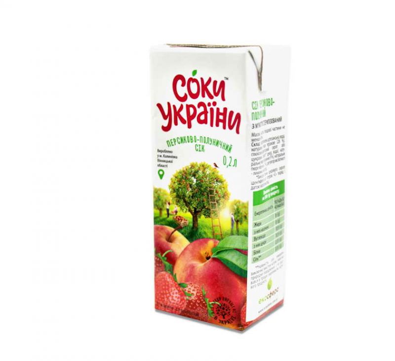 Сік персиковий з м'якоттю 1 л Соки України