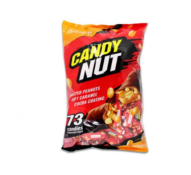 Цукерки «Candy Nut» глазуровані м'яка карамель з арахісом 1 кг Roshen