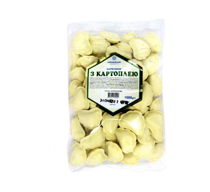 Вареники з картоплею 1 кг Бирюківські продукти