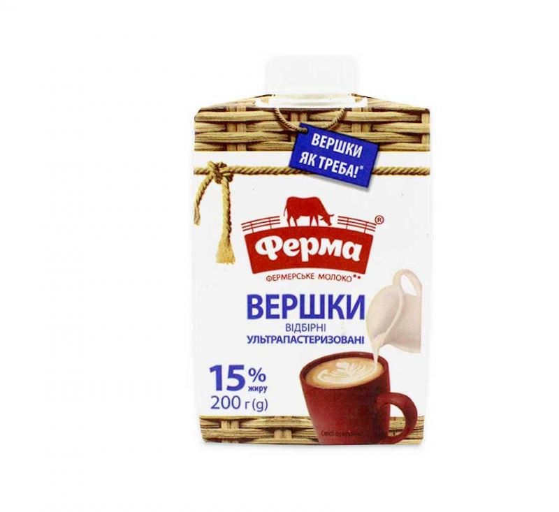 Вершки 15% жиру 200 мл Ферма